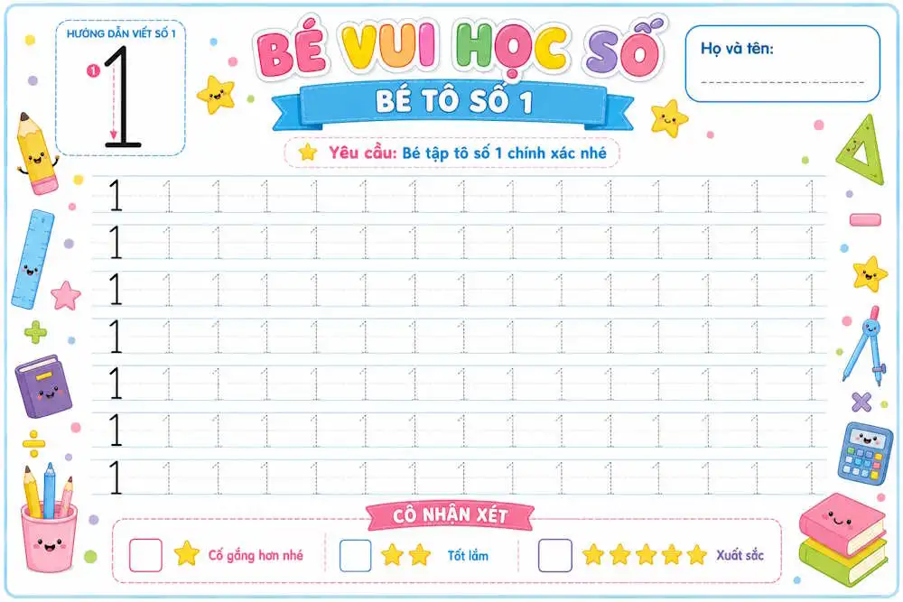 Chuẩn bị con học viết chữ cái và số trước lớp 1