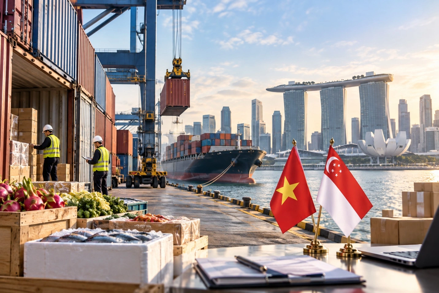 Thương mại Việt Nam - Singapore tăng mạnh: máy móc, thiết bị dẫn dắt cuộc chơi