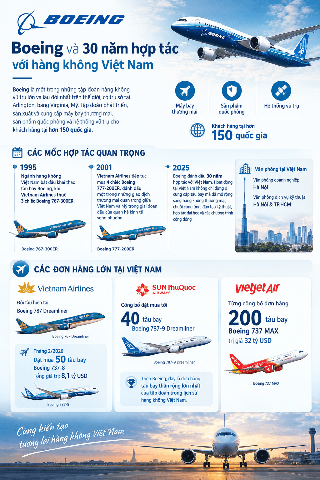 Boeing cam kết mở rộng đầu tư tại Việt Nam: Cơ hội nâng hạng trong chuỗi cung ứng hàng không