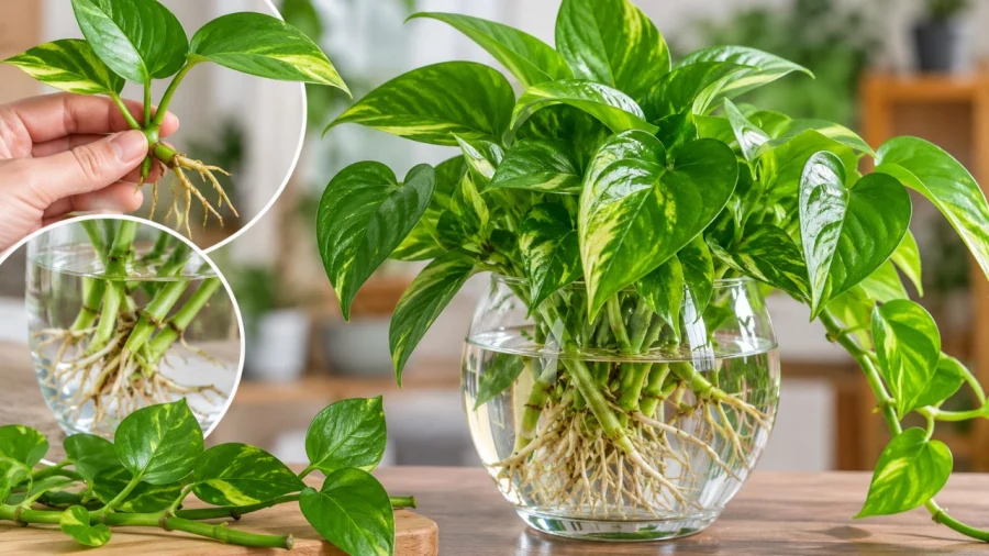 Trầu bà thủy sinh không vàng lá: 6 bước chăm cây xanh tốt quanh năm