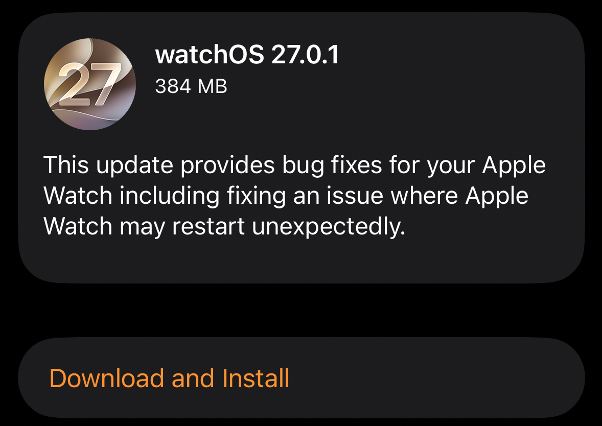 watchOS 27.0.1: bản vá bắt buộc cho Apple Watch Series 12 và Ultra 4