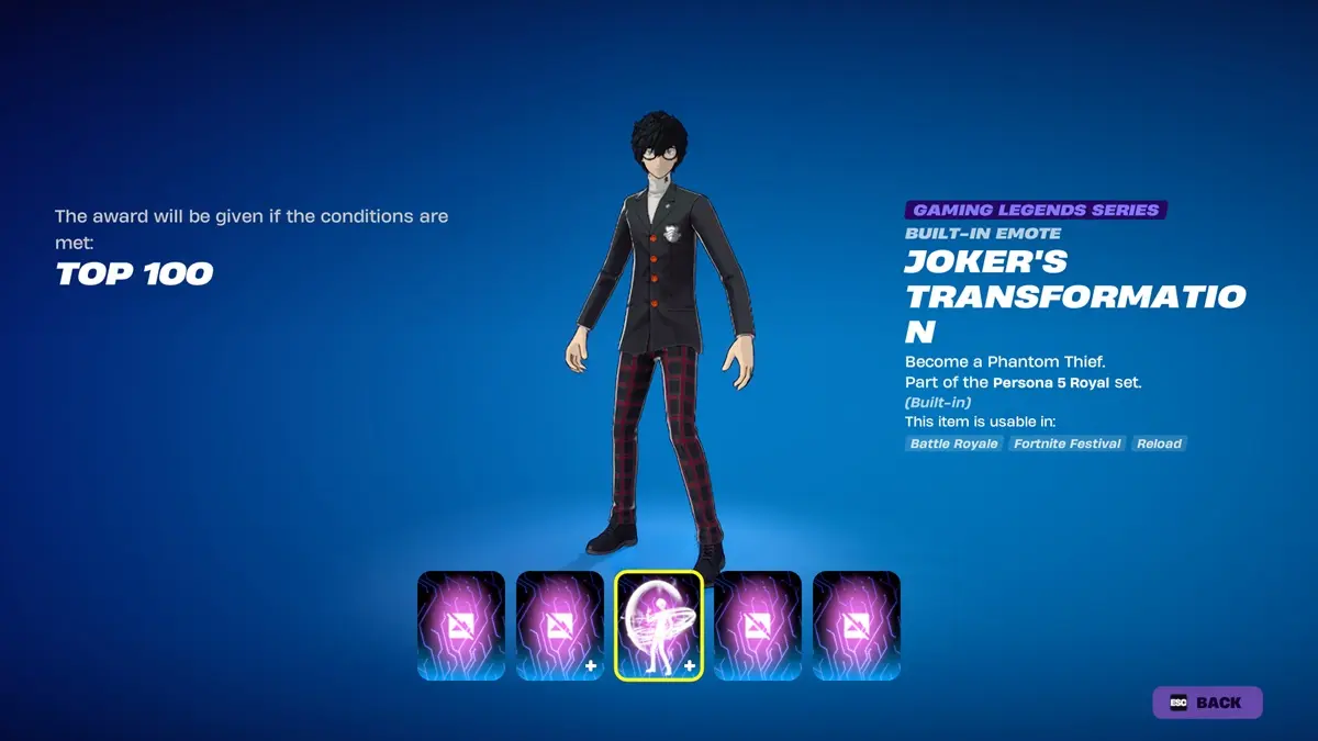 Hướng dẫn nhận trang phục Persona 5 Joker miễn phí trong Fortnite