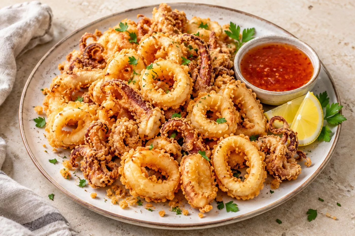 Sotong dan Peria Goreng Rangup Tanpa Tepung Tercabut