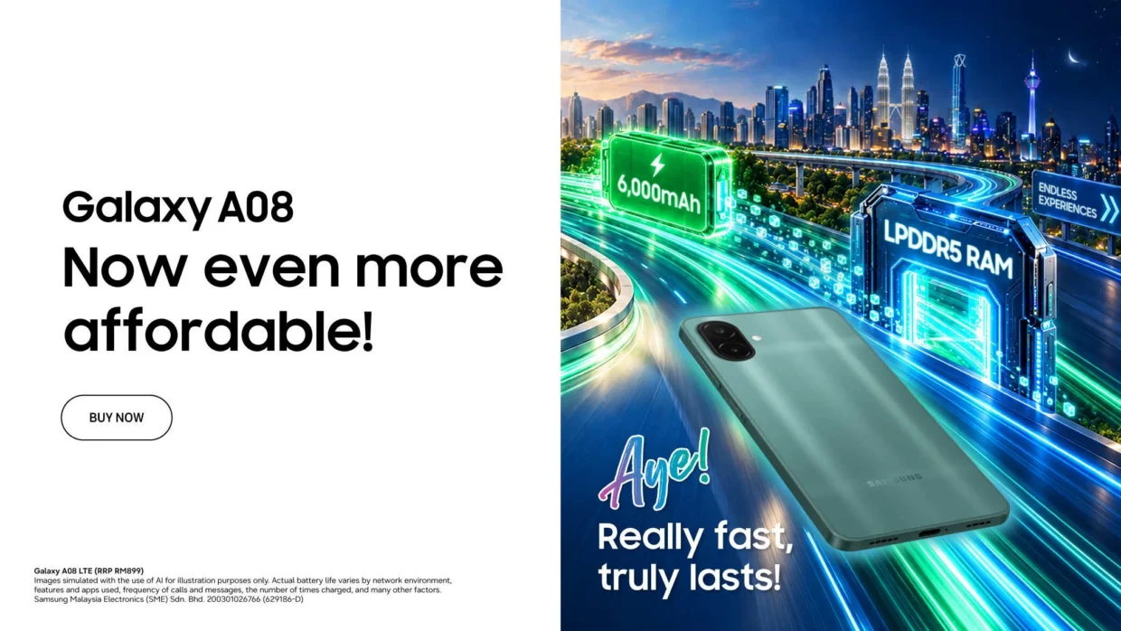 Samsung Galaxy A08 Rasmi: Bateri 6000mAh & Sokongan 6 Tahun