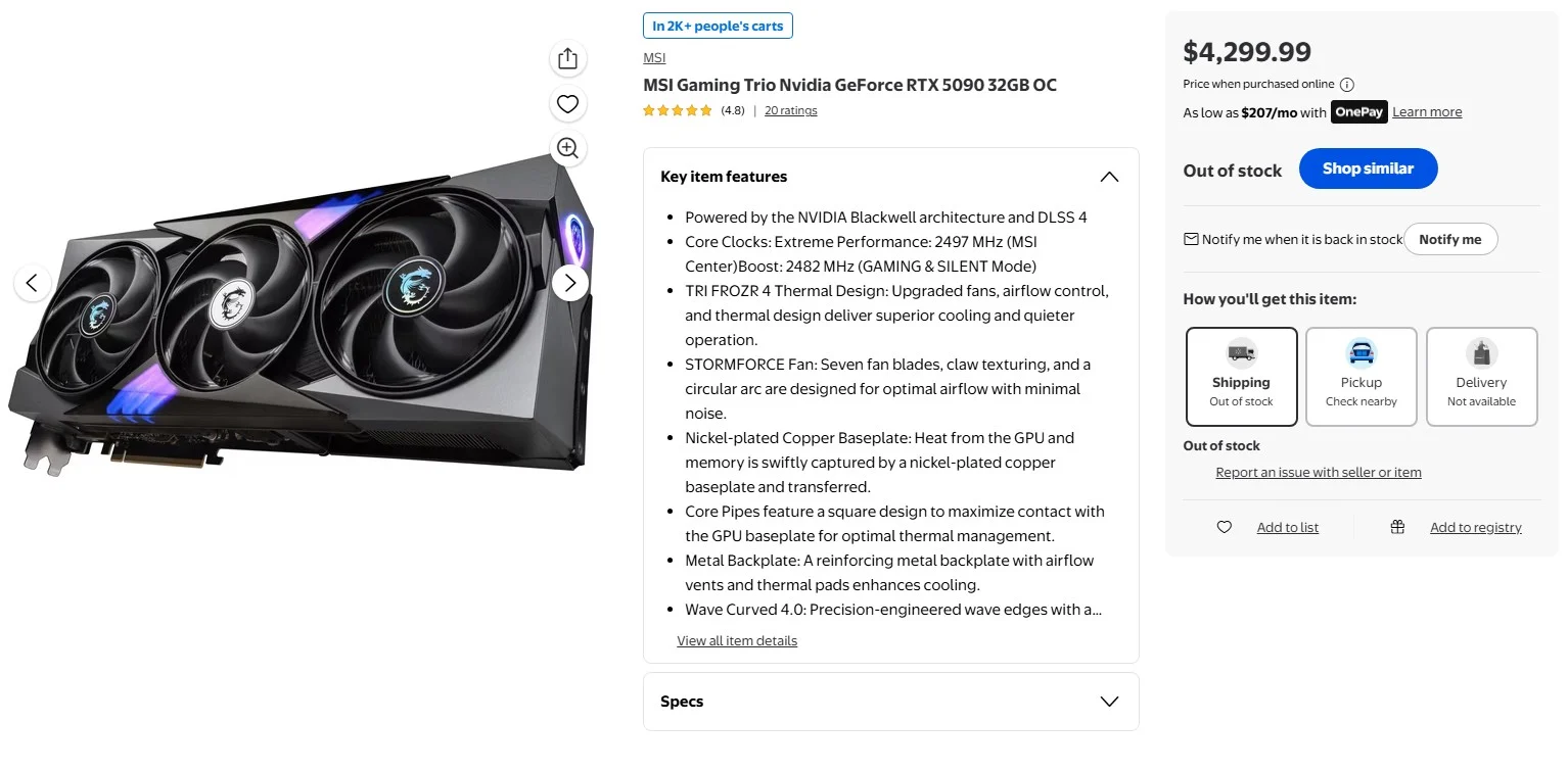 RTX 5090 Gaming Trio cháy hàng: deal có đáng xuống tiền?
