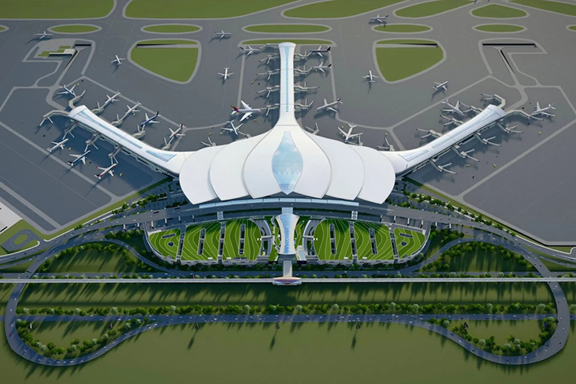 Nhà ga Long Thành: biểu tượng hoa sen của siêu sân bay