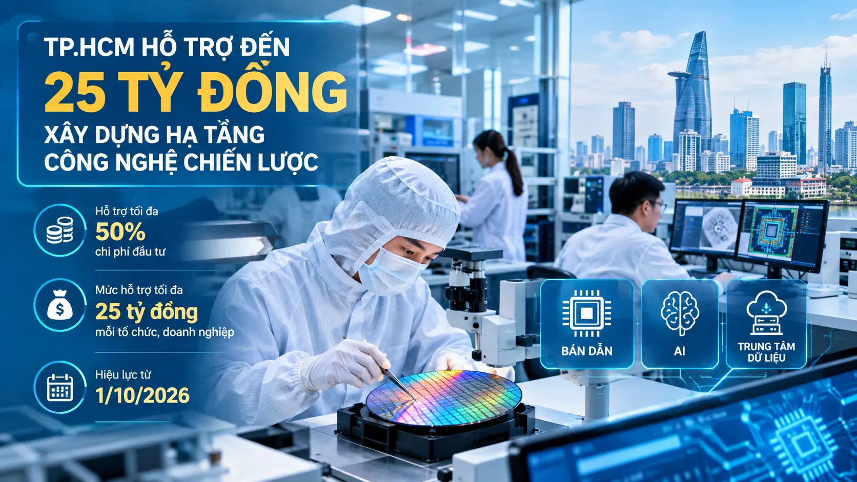 TP.HCM tung gói hỗ trợ hơn 100 tỷ cho hạ tầng công nghệ chiến lược