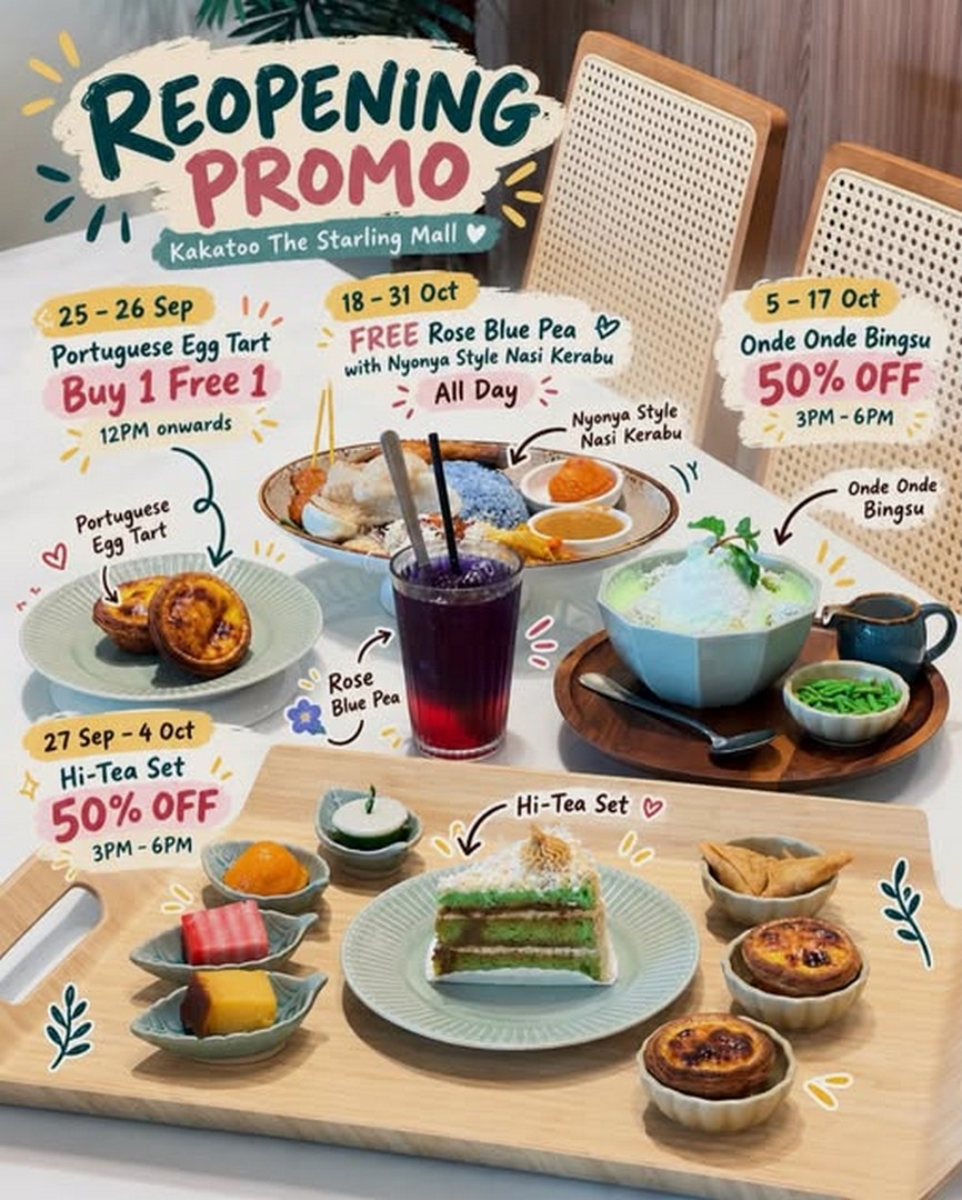 Promosi Makanan Murah Akhir September: Bingxue RM1 & Kakatoo Hi-Tea 50%