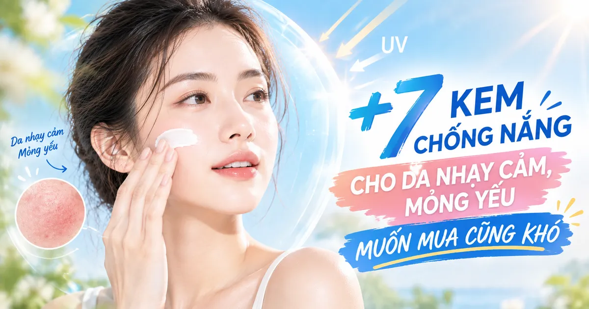 7 kem chống nắng tốt nhất cho da nhạy cảm, mỏng yếu