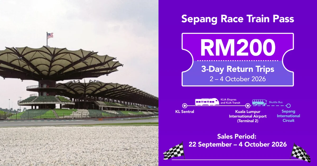 Panduan Lengkap Pas Kereta Api F1 RM200 Ke Litar Sepang