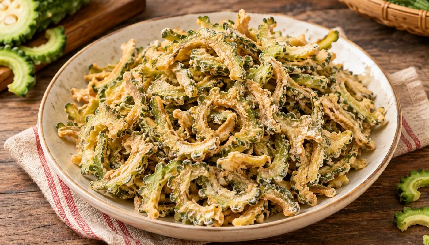 Sotong dan Peria Goreng Rangup Tanpa Tepung Tercabut