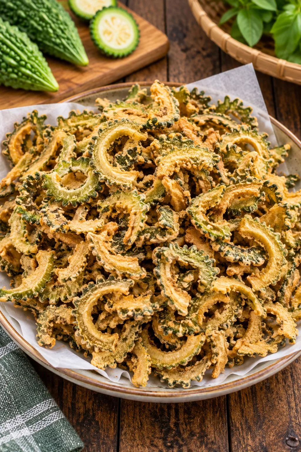 Sotong dan Peria Goreng Rangup Tanpa Tepung Tercabut