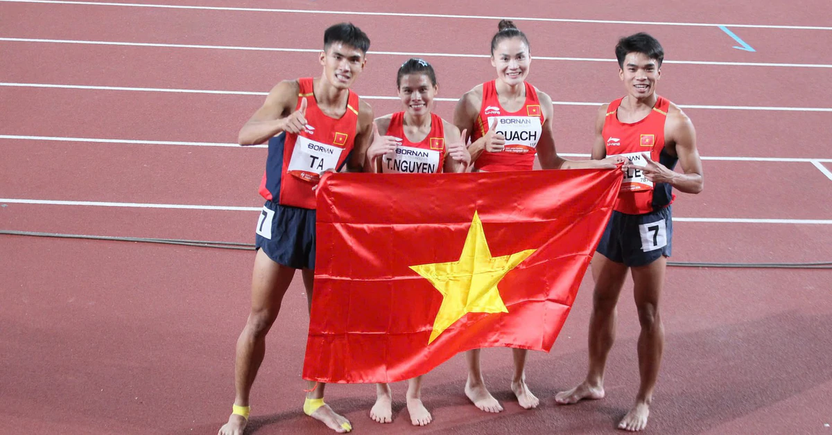 Điền kinh lập kỷ lục quốc gia với huy chương đồng tiếp sức 4x400m hỗn hợp