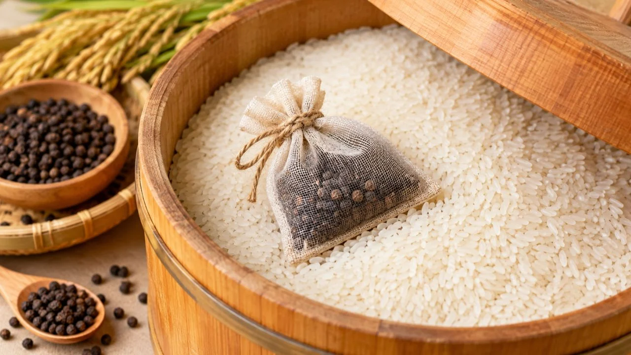 Tỏi, tiêu và rong biển khô: Bí quyết bảo quản gạo tự nhiên