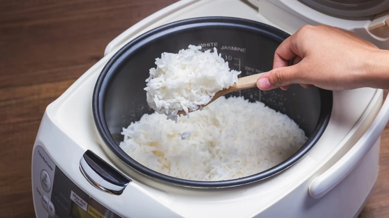 Mở nắp nồi cơm điện đúng lúc để có cơm tơi mềm