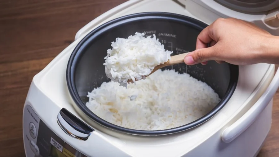Mở nắp nồi cơm điện đúng lúc để có cơm tơi mềm