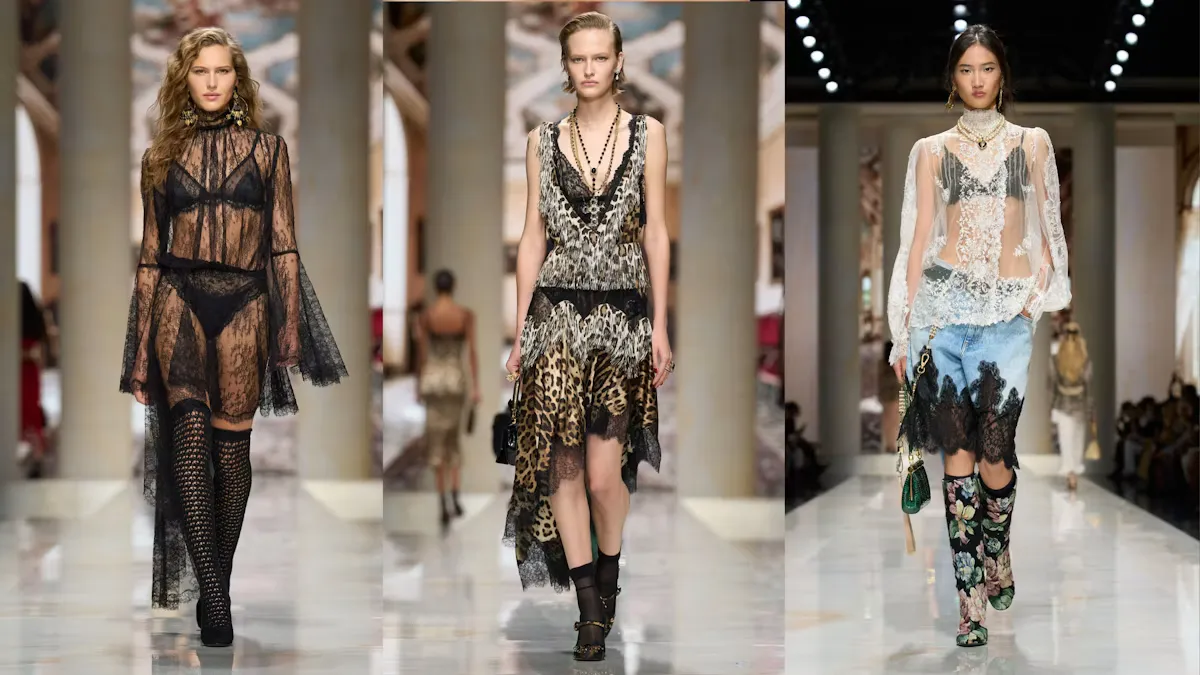 Dolce & Gabbana Xuân Hè: Ren Sicilia Gặp Denim Và Leopard