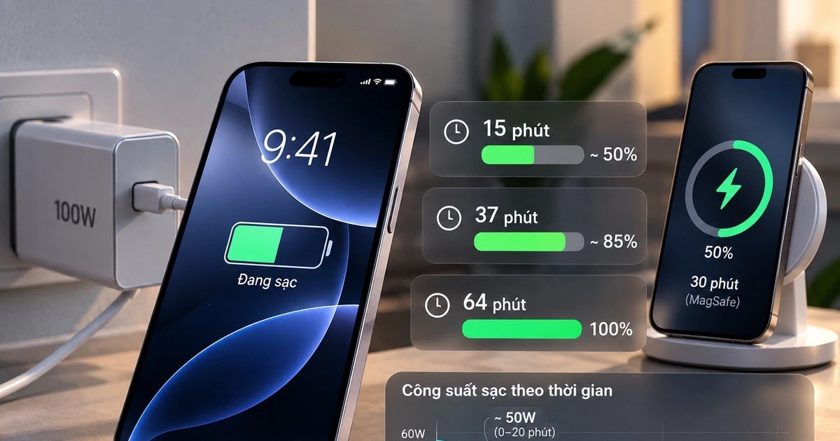 Vì sao iPhone 18 Pro Max sạc 50% rất nhanh nhưng đầy pin lại lâu?