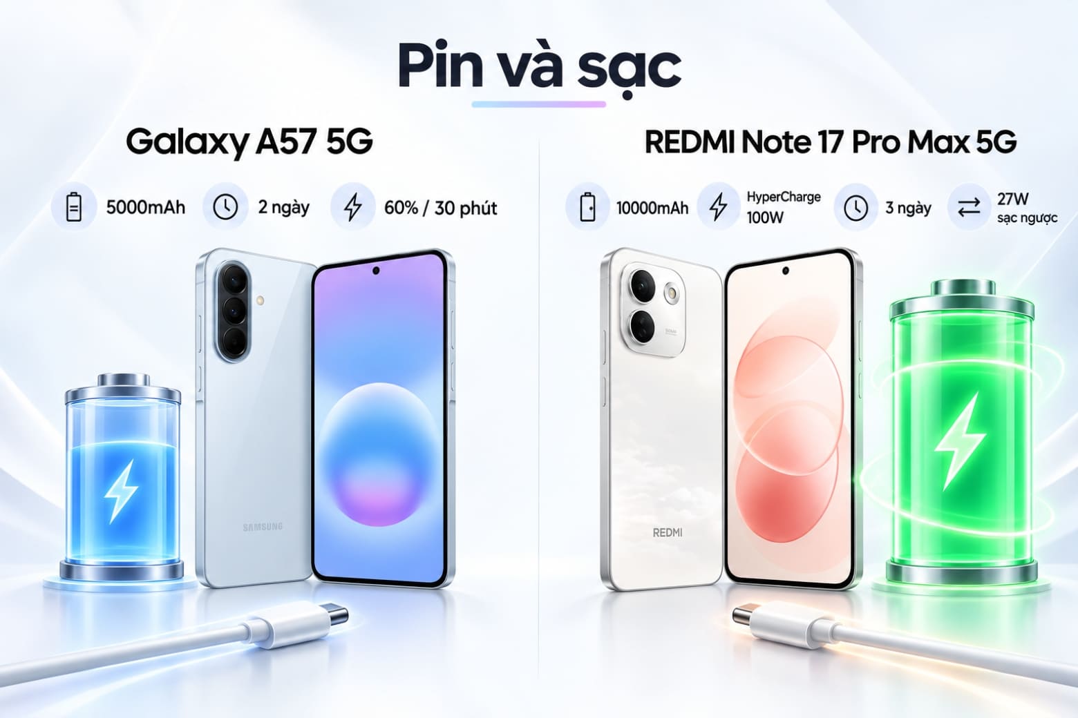 Redmi Note 17 Pro Max 5G vs Galaxy A57 5G: Chọn hiệu năng hay pin trâu?