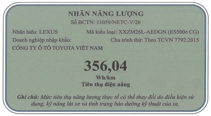 Lexus ES 500e lộ thông số: sang trọng nhưng “ăn điện” đáng suy nghĩ