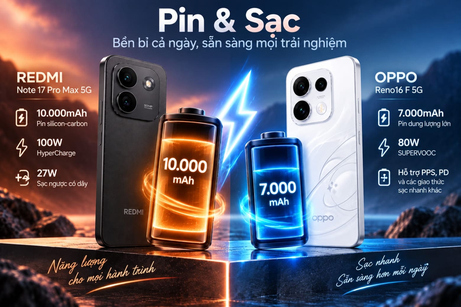 OPPO Reno16 F, Redmi Note 17 Pro Max 5G và Xiaomi 15T: chọn máy tầm trung nào đáng tiền?