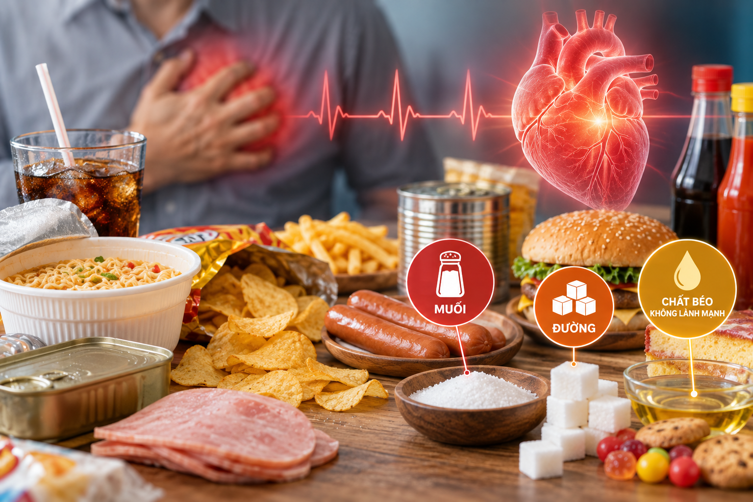 Người Việt ăn mặn uống ngọt: Cách chọn thực phẩm để nhẹ gánh bệnh tim