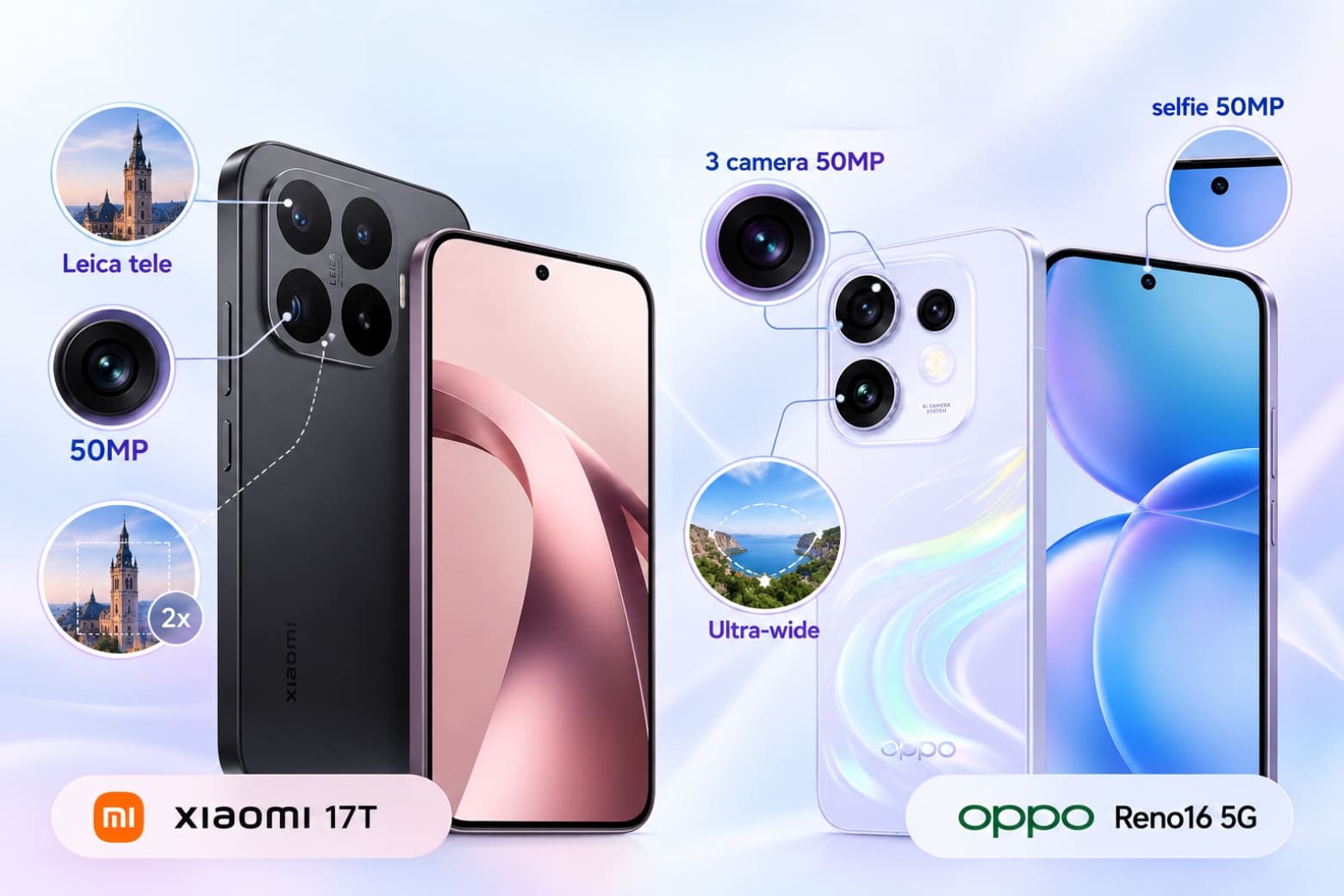 Xiaomi 17T hay OPPO Reno16 5G: chọn máy nào đáng tiền hơn?