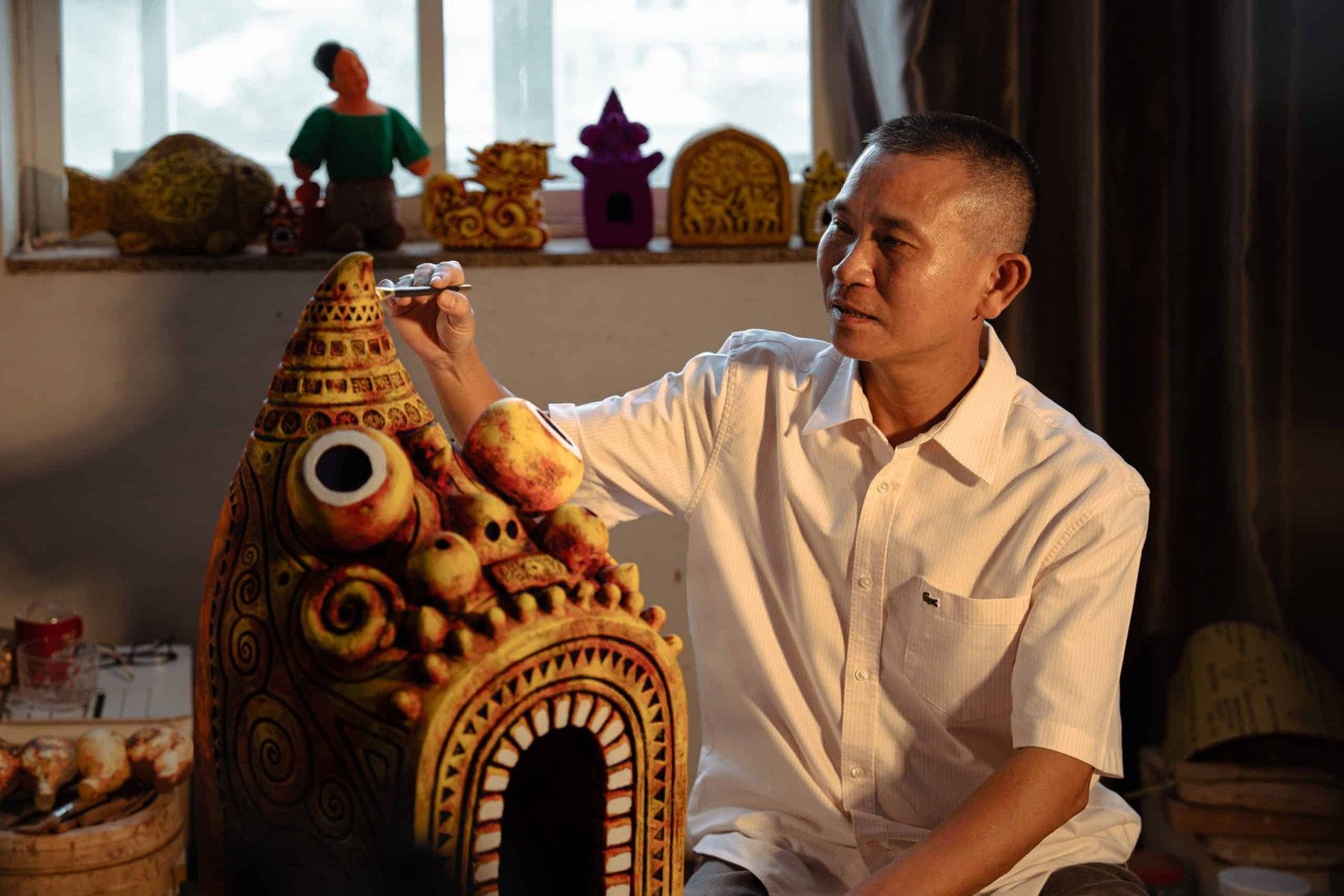 Gốm Phù Lãng và mây tre: tiếng vọng di sản trong điêu khắc đương đại