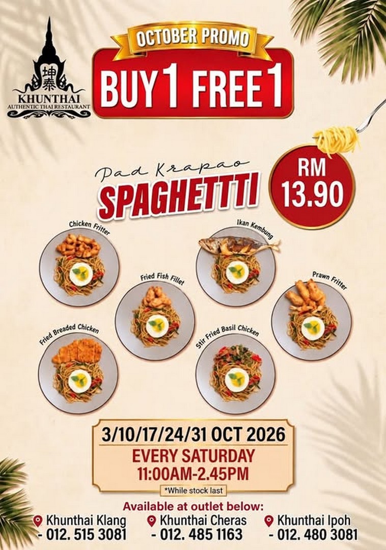 Promosi Makanan Murah Oktober: Beli 1 Percuma 1 & Set Bawah RM15