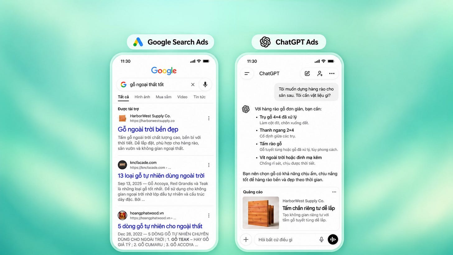 ChatGPT Ads mở rộng: cơ hội mới cho thương hiệu Việt