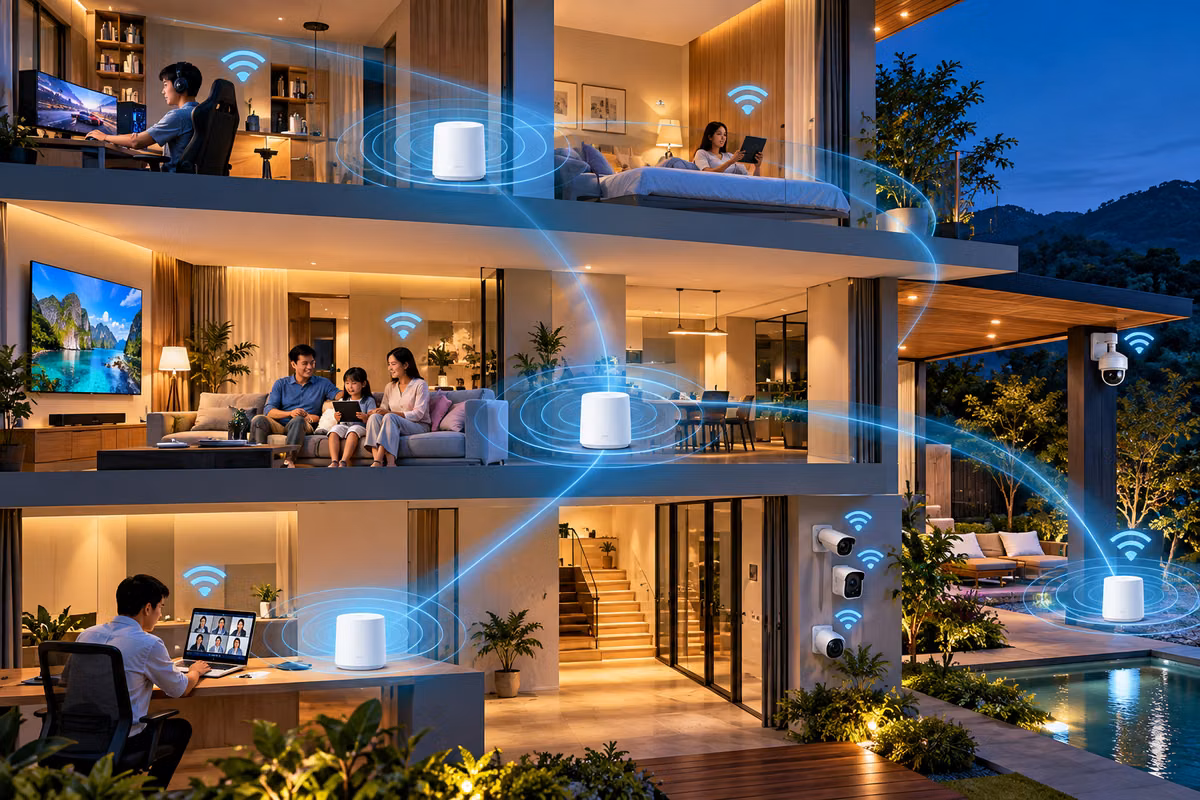 Gateway Wi-Fi 7 tích hợp AI của VNPT: hạ tầng mạng cho nhà thông minh đông thiết bị