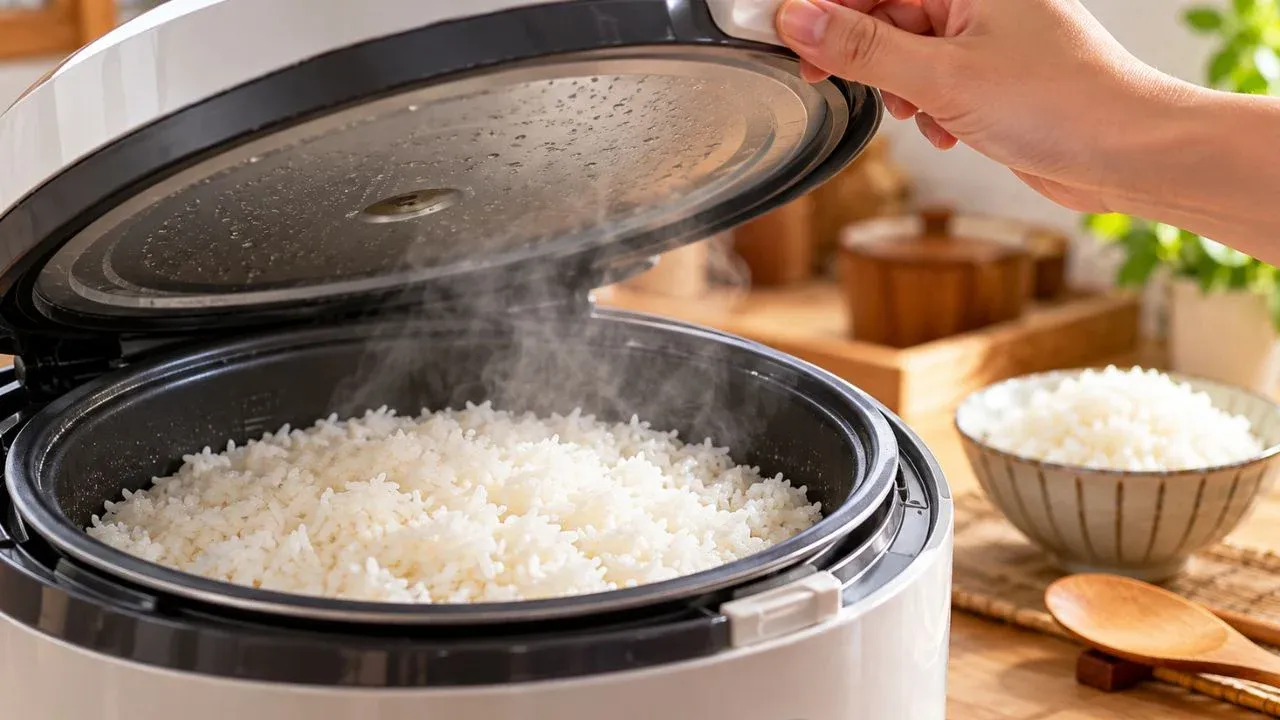 Khi nên mở nồi cơm điện để cơm tơi mềm đồng đều