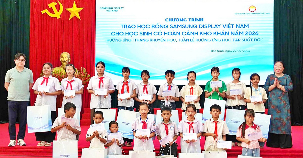 Samsung và Hội Khuyến học Bắc Ninh: Mô hình học bổng cho học sinh khó khăn