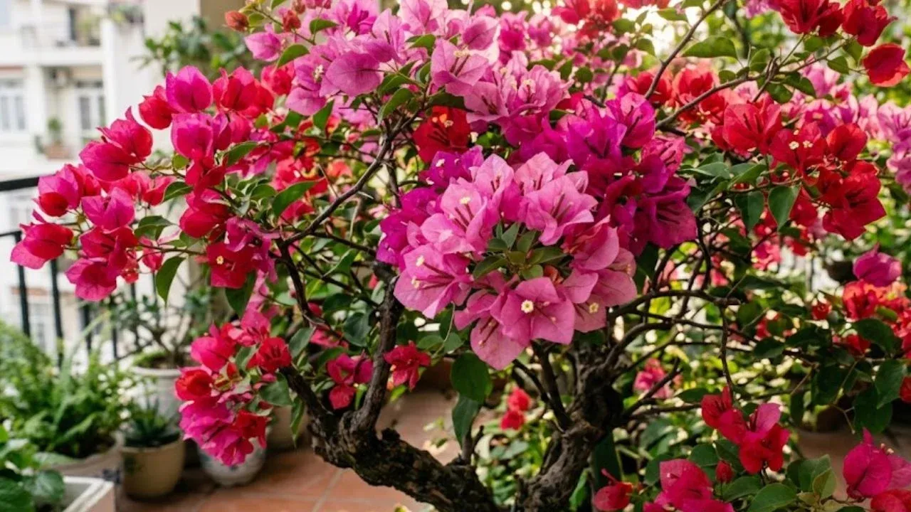 Trồng tía tô và hoa giấy tại nhà xanh tốt, hái được lâu