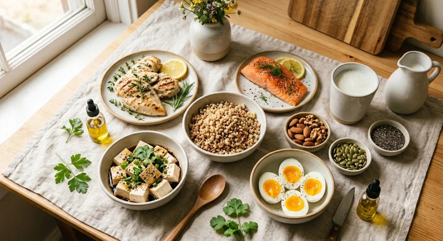 6 nhóm thực phẩm thiết yếu giúp phụ nữ sau 40 duy trì xương chắc và cơ bắp khỏe