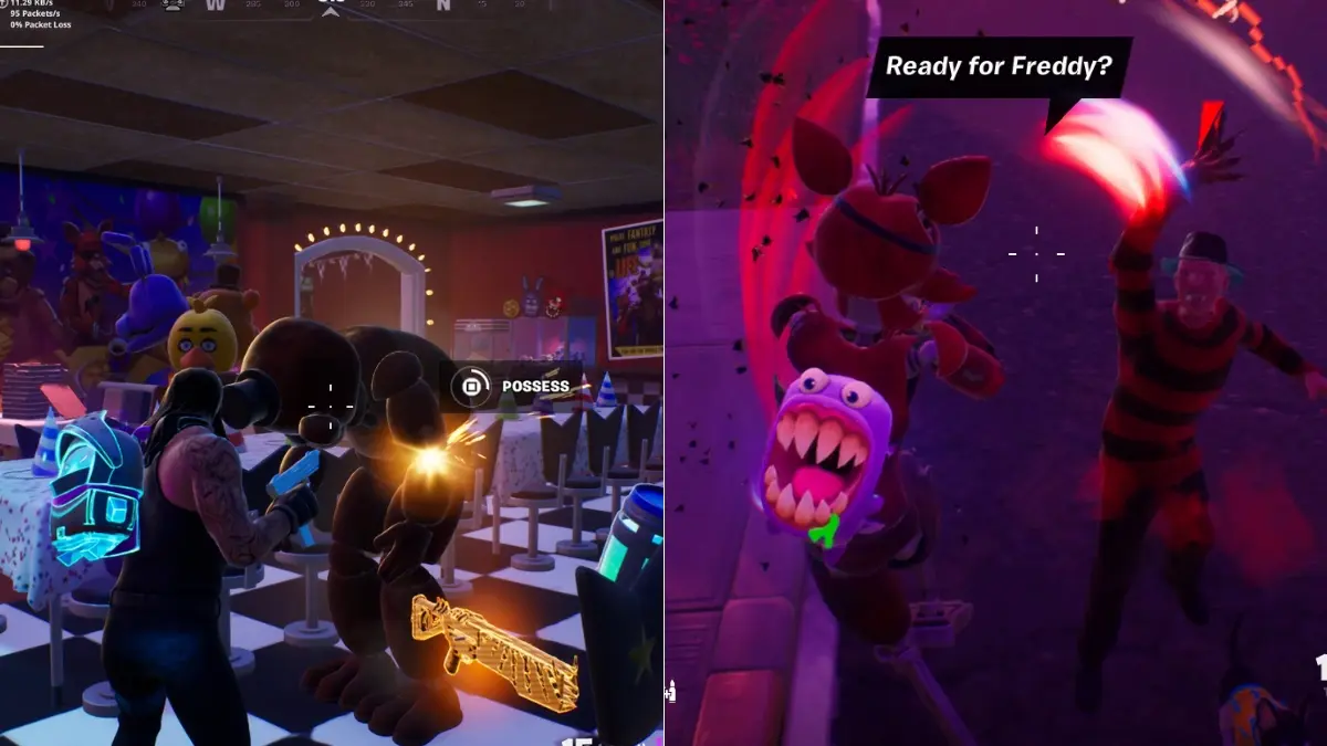 Hướng dẫn tìm 4 animatronic FNAF và dùng trang phục trong Fortnite Fortnitemares