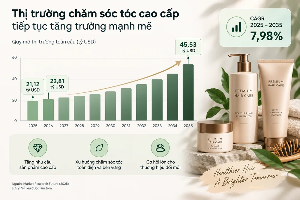 Thị trường chăm sóc tóc cao cấp vượt lên nhờ premium hóa và cá nhân hóa