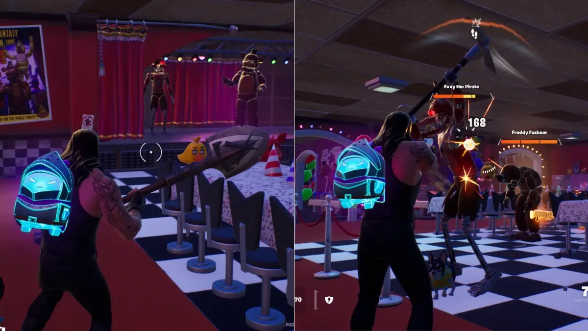 Hướng dẫn tìm 4 animatronic FNAF và dùng trang phục trong Fortnite Fortnitemares