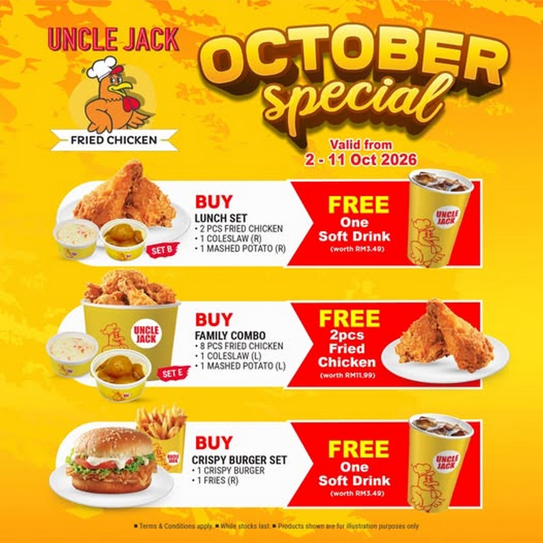 Promosi Makanan Murah Oktober: Beli 1 Percuma 1 & Set Bawah RM15