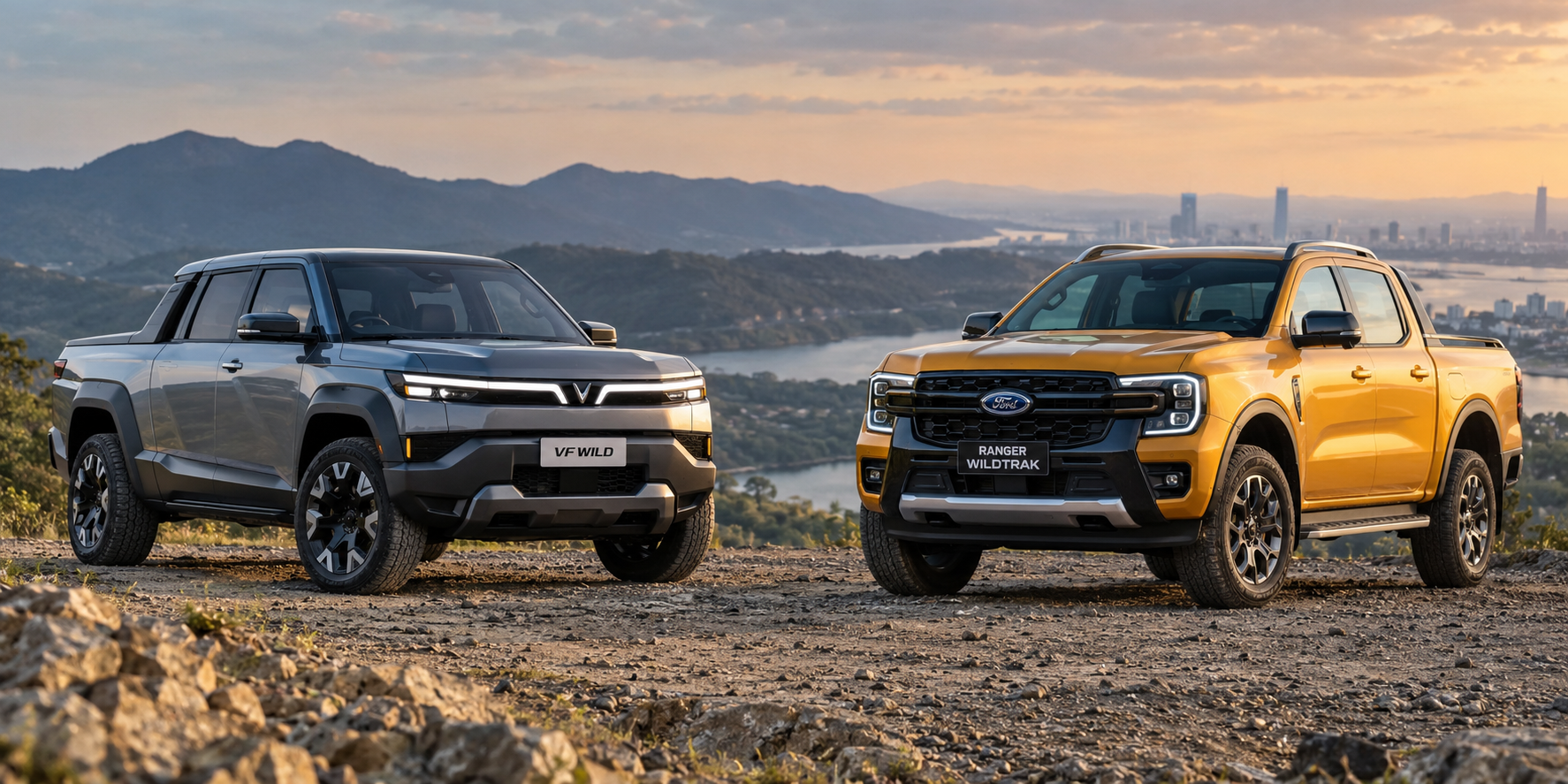 VinFast VF Wild REEV đối đầu Ford Ranger: nên chọn bán tải điện hay máy dầu?