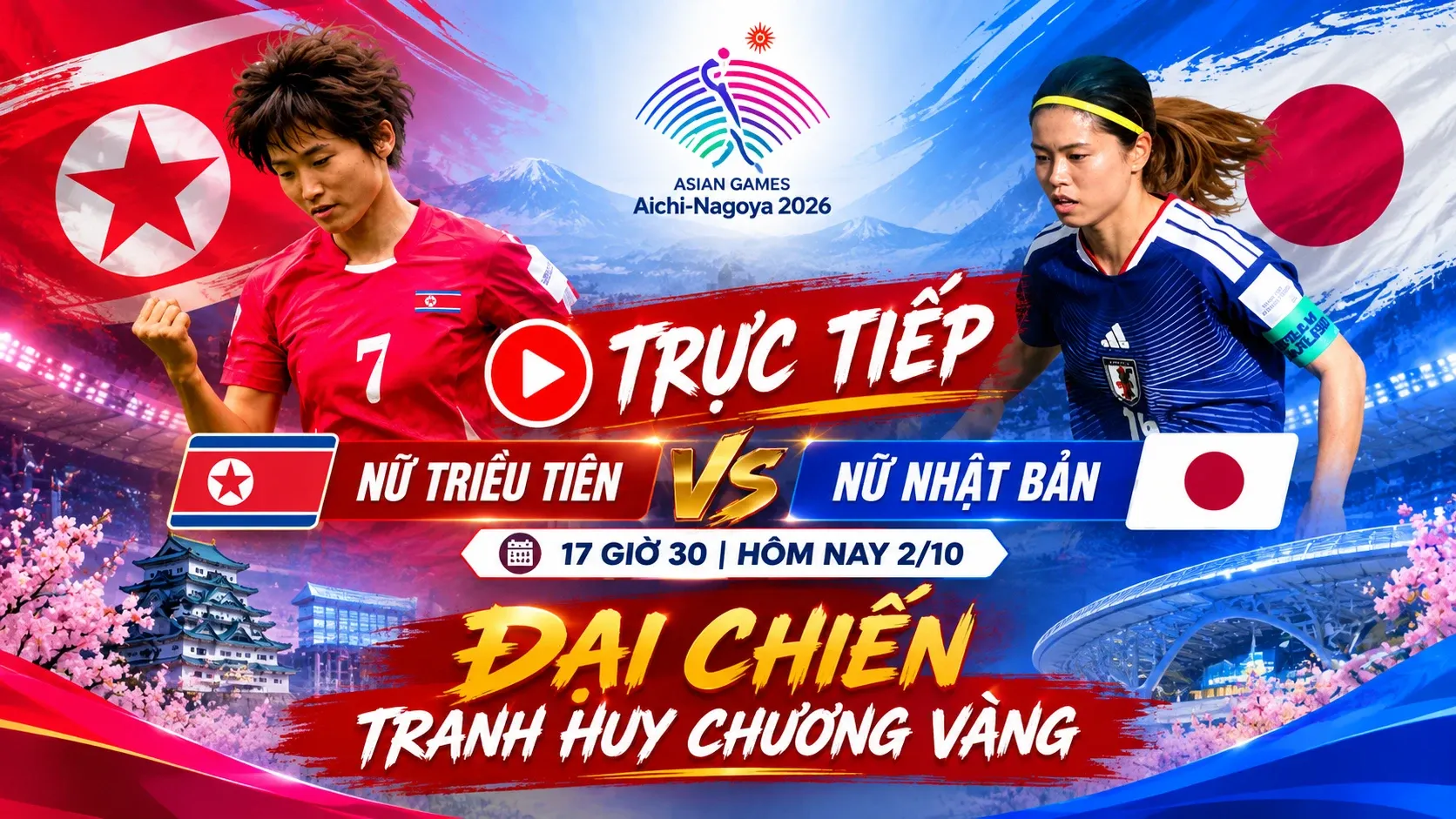 Nhật Bản giành hat-trick vàng bóng đá nữ ASIAD sau màn đấu súng kịch tính với Triều Tiên
