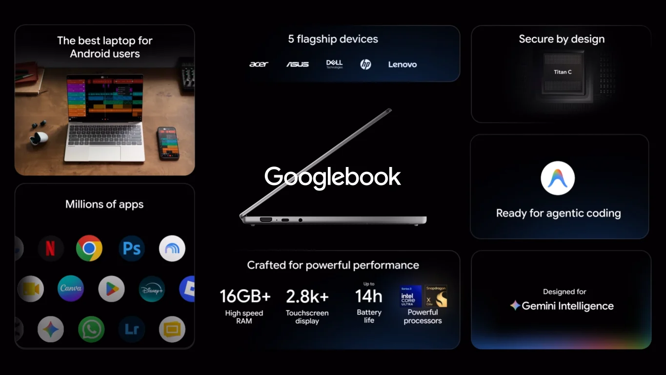 Googlebook OS chính thức ra mắt: Có đủ sức thành đối thủ của MacBook?