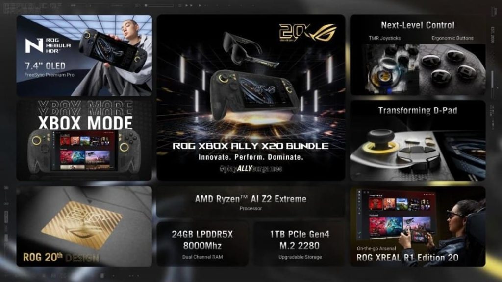 ASUS ROG Xbox Ally X20: OLED Ryzen AI untuk Gaming Mudah Alih