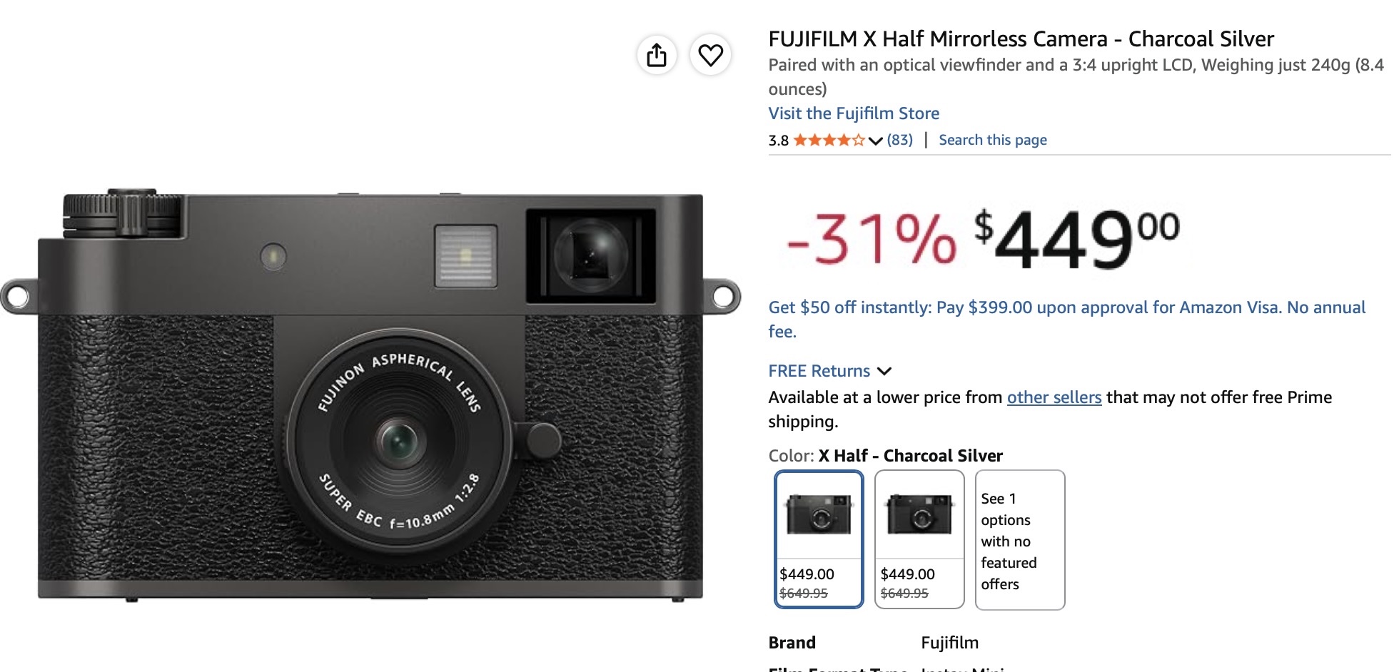 Fujifilm X Half đang giảm mạnh: có đáng xuống tiền?