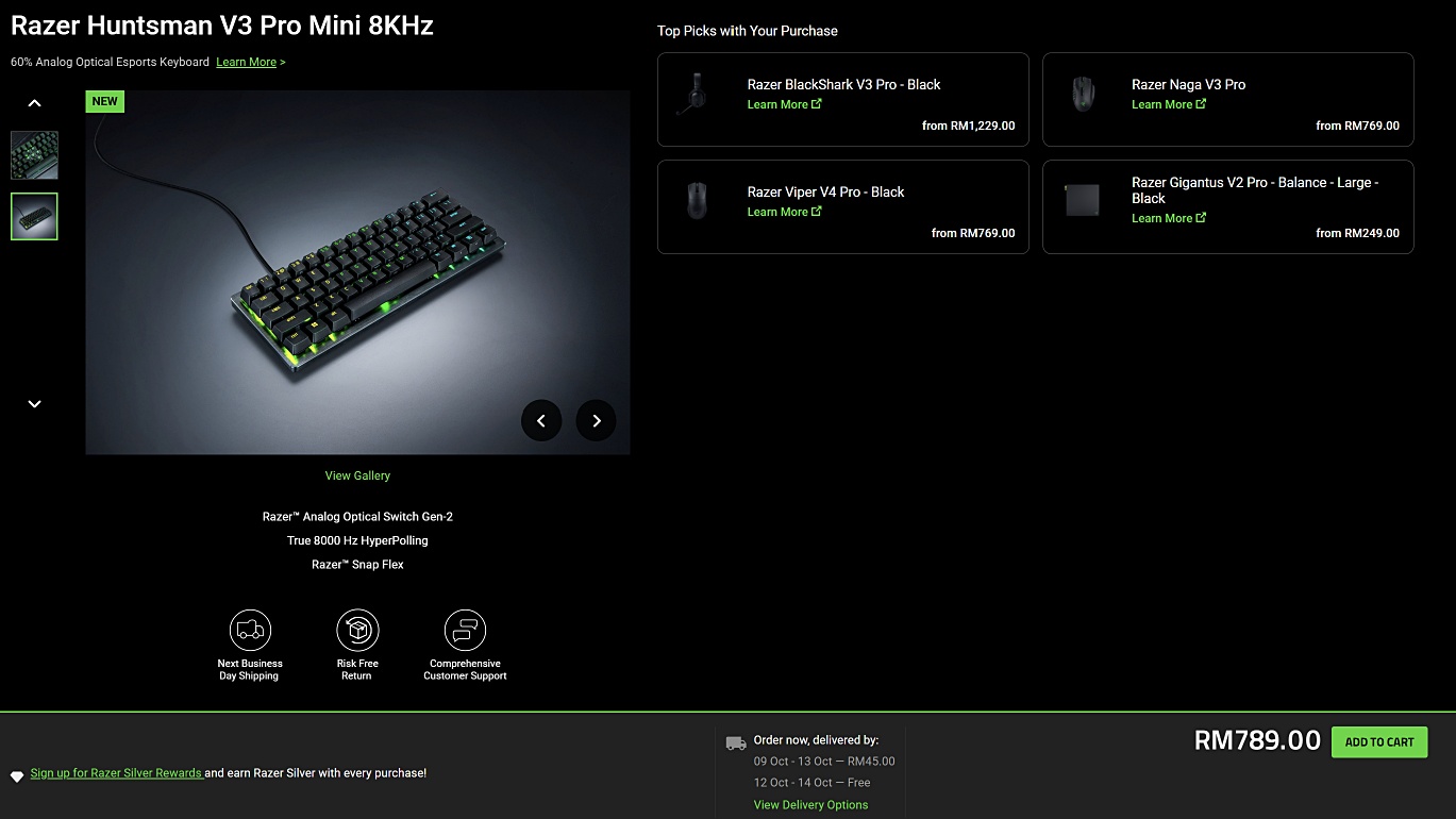 Huntsman V3 Pro Mini 8KHz: Keyboard E-sukan 60% Paling Serius?