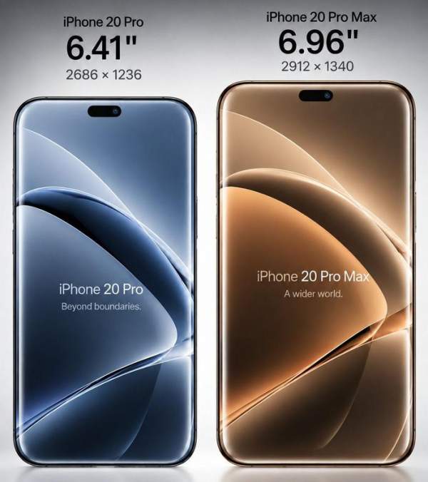 iPhone 20 Pro Max: bước nhảy thiết kế với kính uốn 4 cạnh và màn hình gần 7 inch