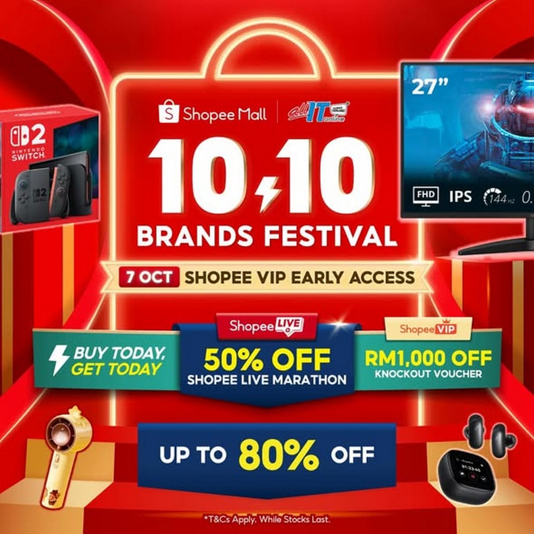 Jualan 10.10 Oktober: Diskaun Hingga 80% Untuk Gadget & Rumah Pintar