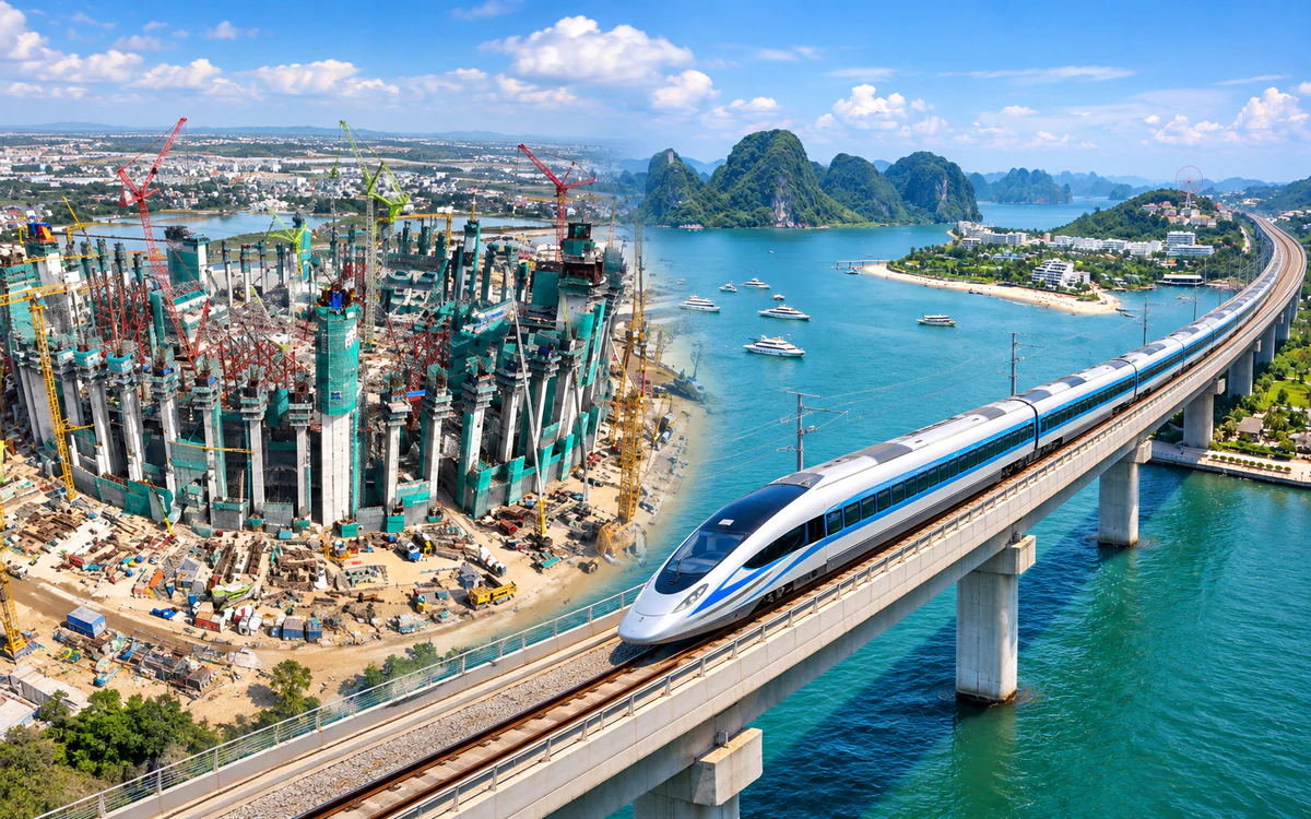 Tuyến đường sắt Hà Nội - Quảng Ninh bước vào giai đoạn đúc dầm
