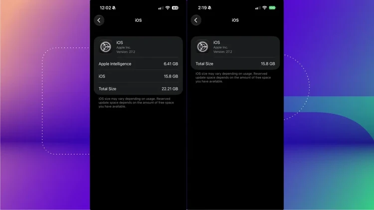 Apple Intelligence chiếm bao nhiêu dung lượng và cách giải phóng bộ nhớ