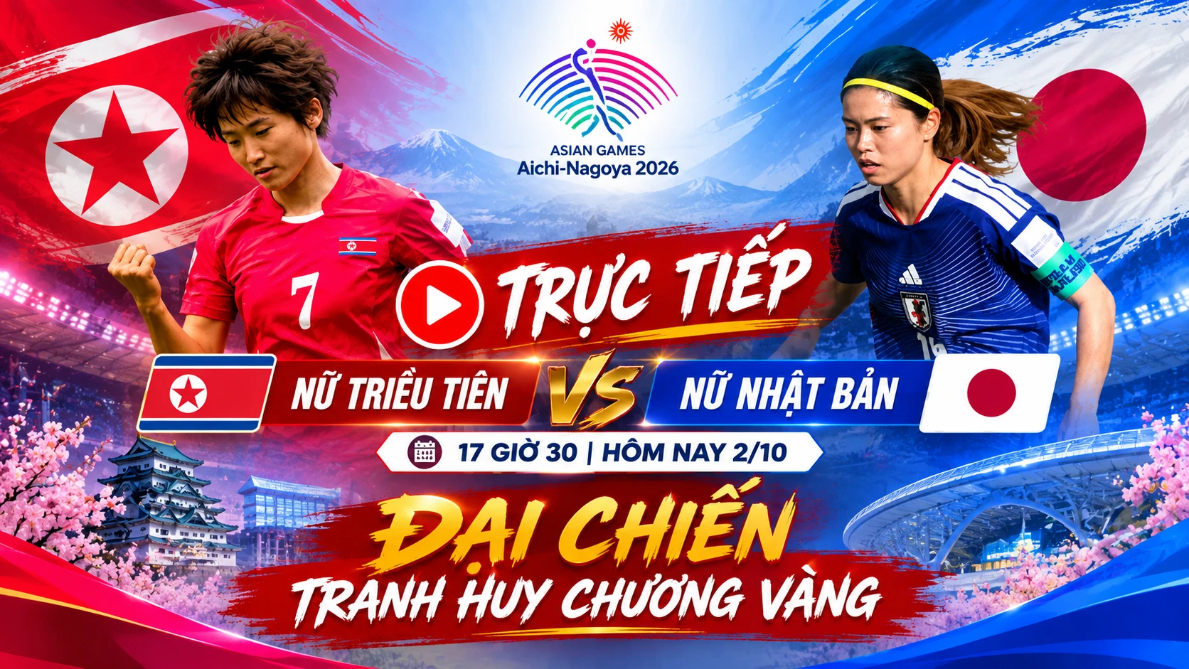 Nhật Bản và Hàn Quốc thống trị bóng đá châu Á tại ASIAD